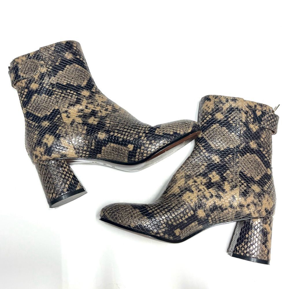 Joie Ramet Leather Boot Python Print In Camel 36.5 - image 7